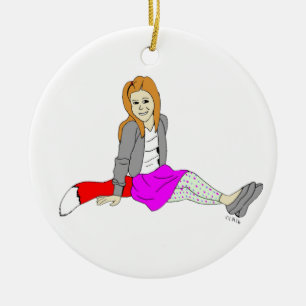 Foxy Girl Keramik Ornament