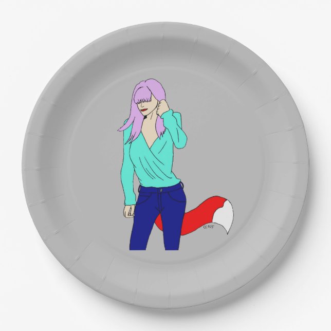 Foxy Girl Pappteller (Vorderseite)