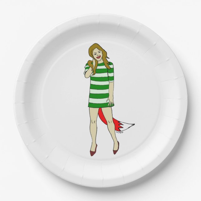 Foxy Girl Pappteller (Vorderseite)