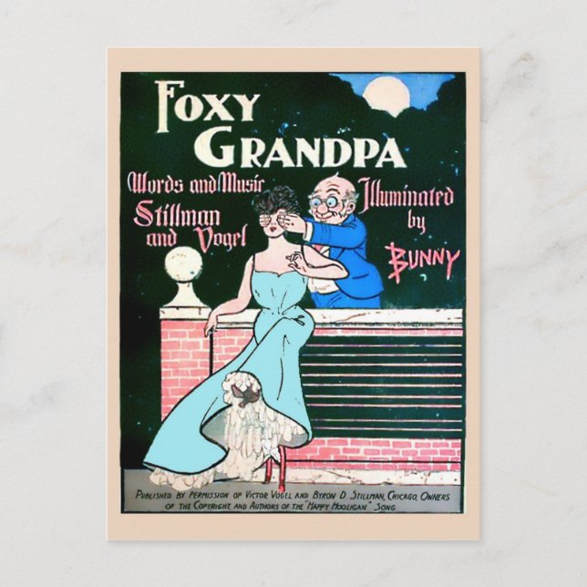 Foxy Grandpa Funny Vintage Image Copy Postkarte (Vorderseite)