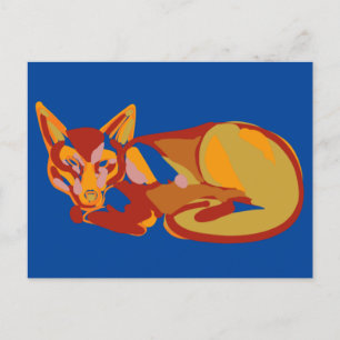 Foxy graphic design holiday postcard feiertagspostkarte