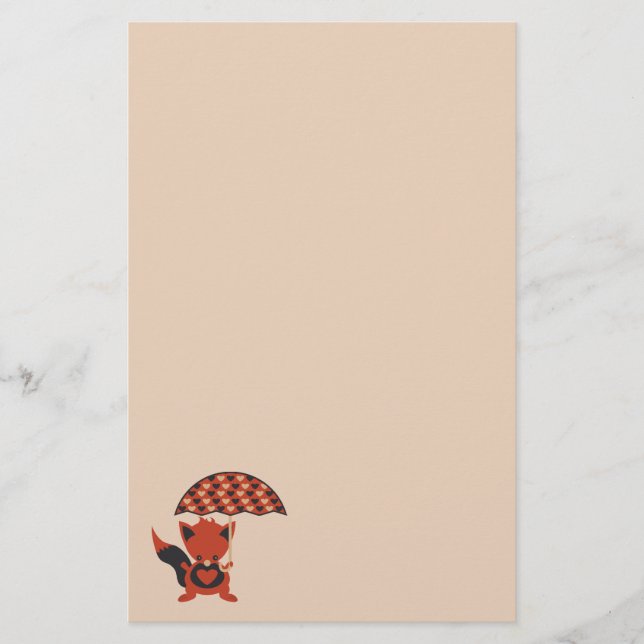 Foxy Hearts Briefpapier (Vorderseite)