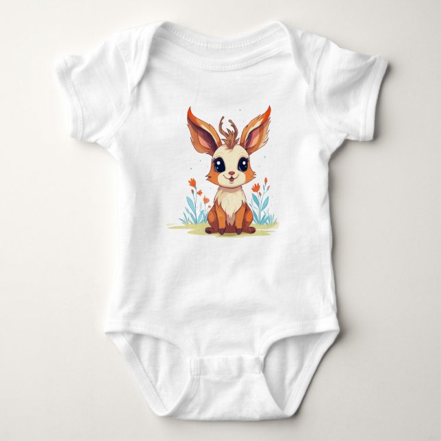 Foxy Jacalope Baby Strampler (Vorderseite)