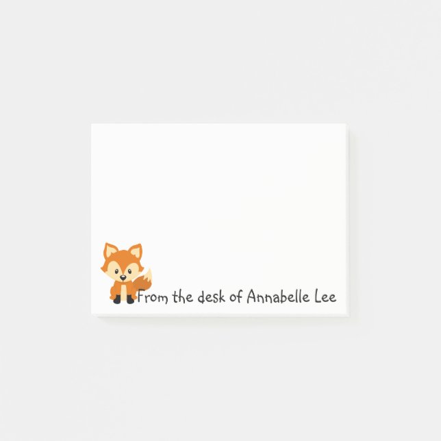 Foxy kleiner Freund Post-it Klebezettel (Vorderseite)