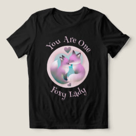 Foxy Lady | Fox Couple Kissing Valentines Black Tri-Blend Shirt