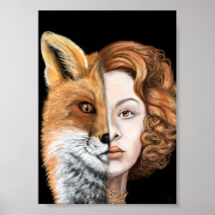 Foxy Lady - Gesichtsposter - Malerei Kunst Poster