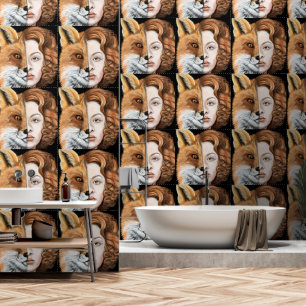 Foxy Lady Kunstmalerei Tapete