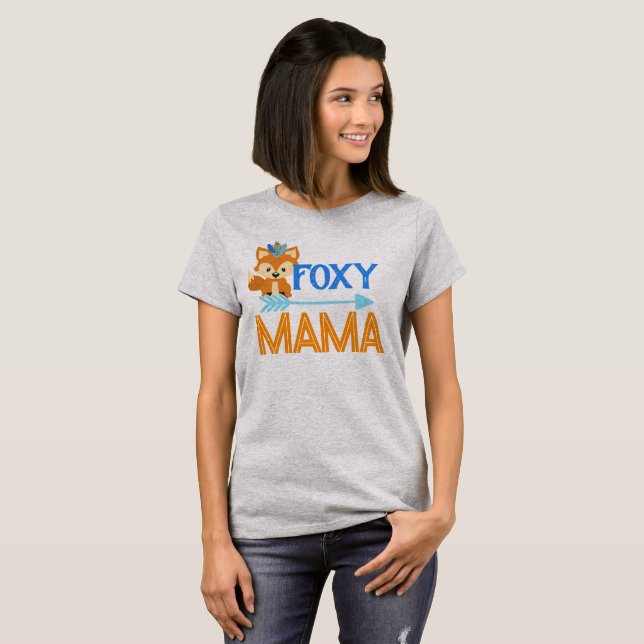 Foxy Mama Wild One Blue Woodland Party T - Shirt (Vorne ganz)