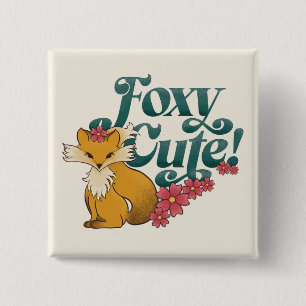 Foxy Niedlich mit Blume Button