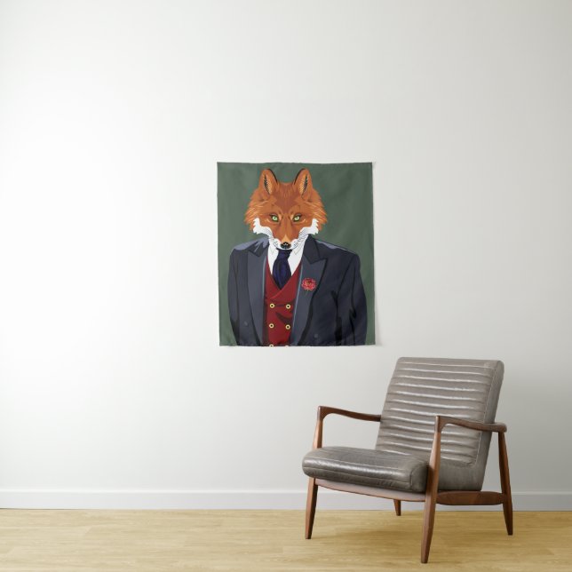Foxy-Portrait Wandteppich (Beispiel)