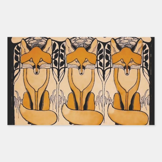 Foxy Rechteckiger Aufkleber (Vorderseite)