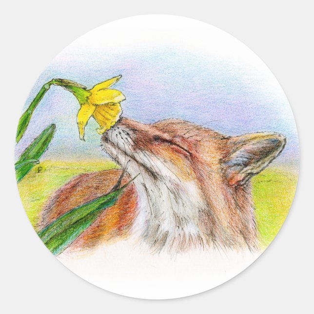 Foxy Runder Aufkleber (Vorderseite)