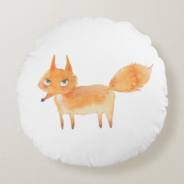 Foxy Rundes Kissen (Vorderseite)