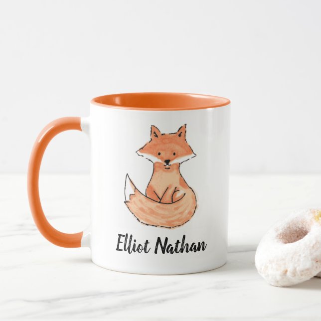 Foxy Solo Nom personnalisé Mug (Avec donut)