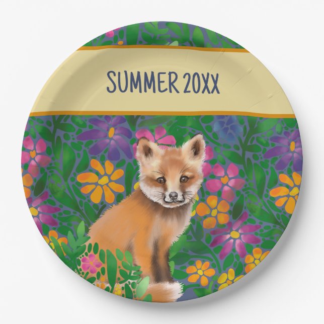 Foxy Summer Pappteller (Vorderseite)