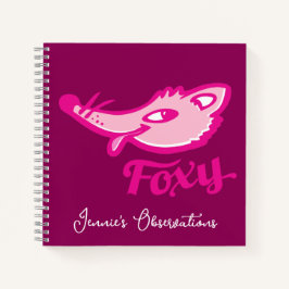Foxy-Tiefrosa-Fuchs im Gesicht personalisiert Notizbuch