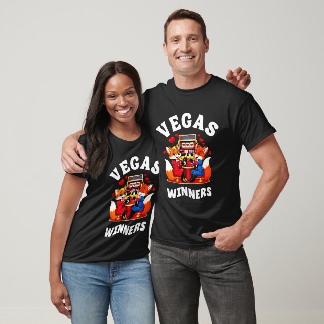 Foxy Valentines Couple, Jackpot Win Cartoon Foxes T-Shirt (Unisex)