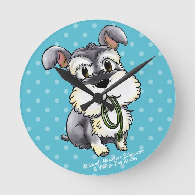 Fozi Schnauzer - Maßgeschneiderte Wall-Uhr Runde Wanduhr (Vorderseite)