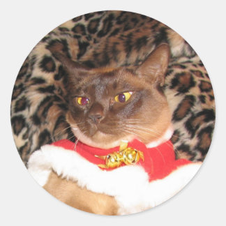 FPG Xmas Burmese 2 - Runder Aufkleber