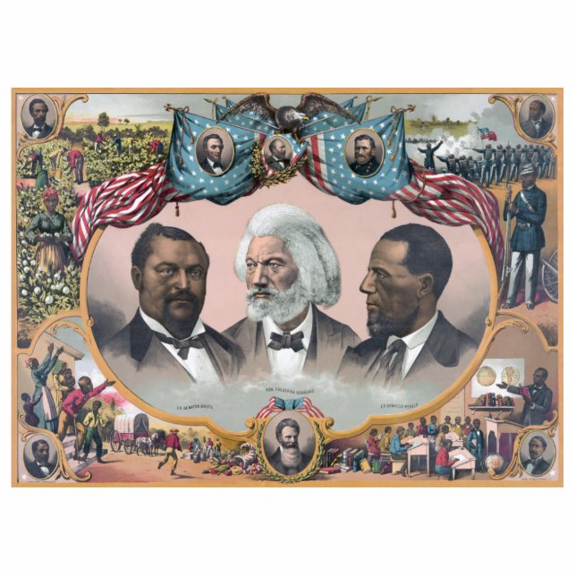 Fr3d3rick Bailey Douglass mit Black Abolitionist Freistehende Fotoskulptur (Vorne)