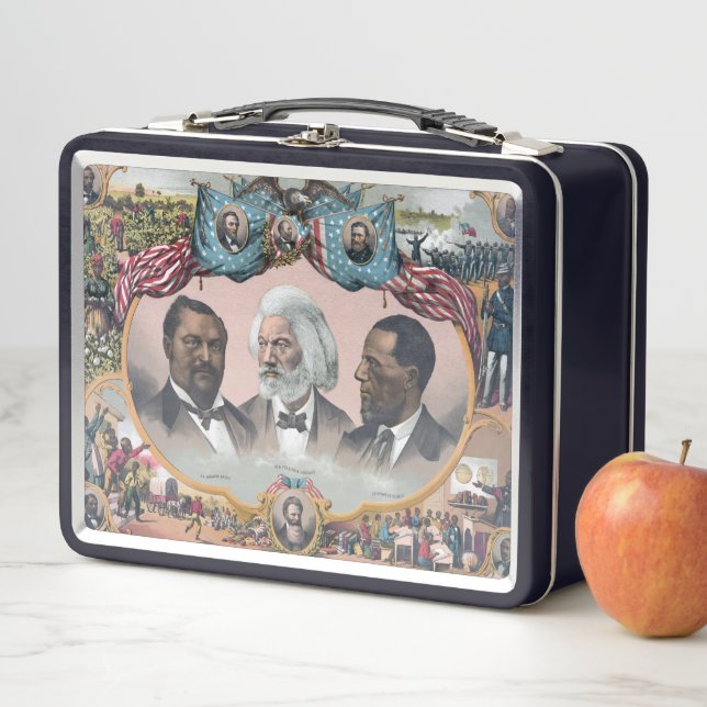 Fr3d3rick Bailey Douglass mit Black Abolitionist Metall Brotdose (Beispiel)