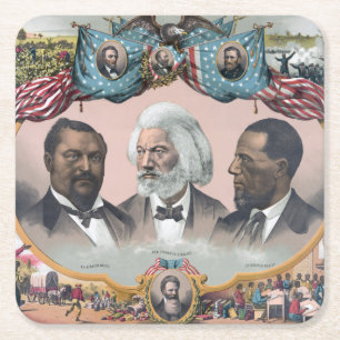 Fr3d3rick Bailey Douglass mit Black Abolitionist Rechteckiger Pappuntersetzer