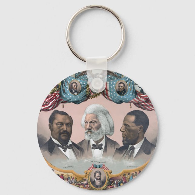 Fr3d3rick Bailey Douglass mit Black Abolitionist Schlüsselanhänger (Vorderseite)
