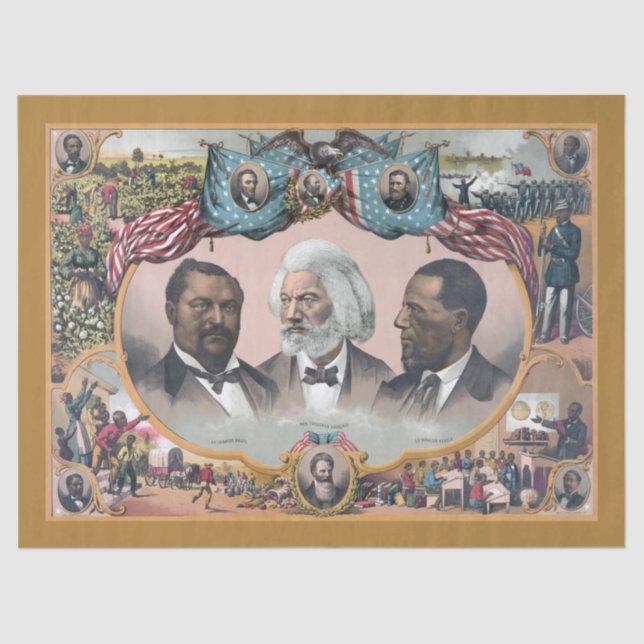 Fr3d3rick Bailey Douglass mit Black Abolitionist Seidenpapier (Vorderseite)
