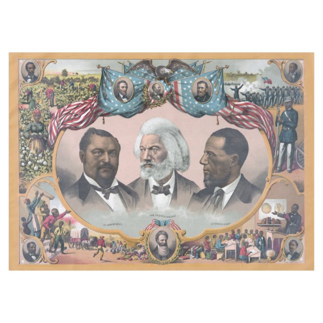 Fr3d3rick Bailey Douglass mit Black Abolitionist Tischdecke (Vorderseite (Horizontal))