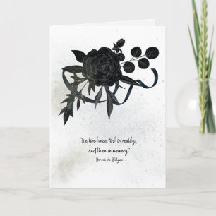 FR Carte de sympathie élégante - Rose noire