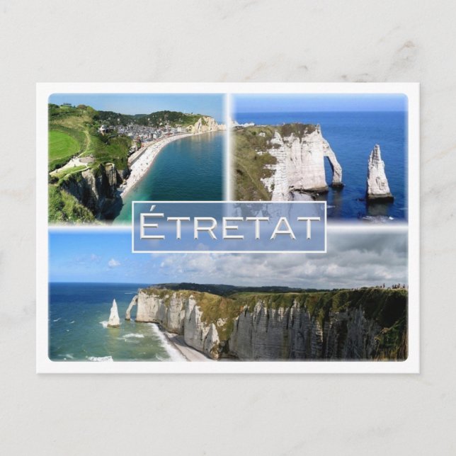 FR Frankreich - Normandie - Etretat - Die Klippen  Postkarte (Vorderseite)