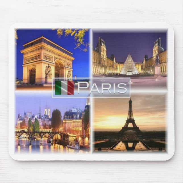 FR Frankreich - Paris Nachts - Arc de Triomphe Mousepad (Vorne)