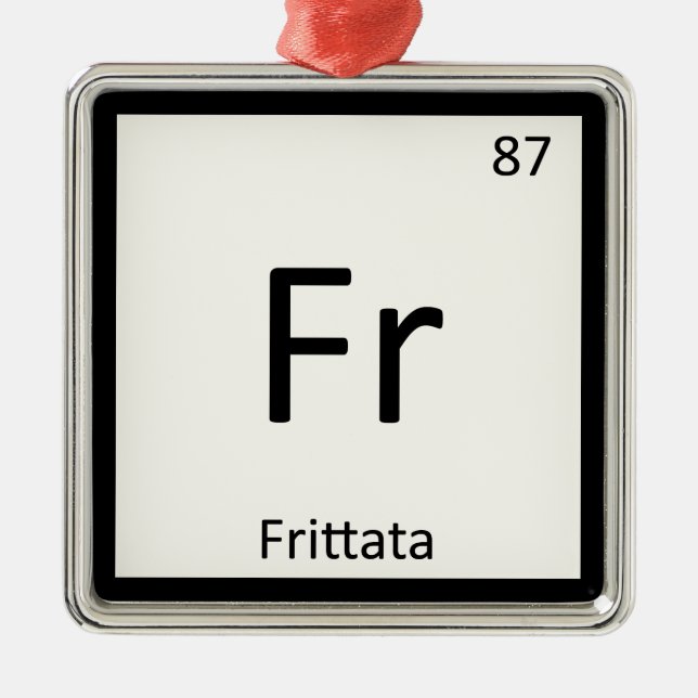 Fr - Frittata Chemistry Periodisches Tabellensymbo Silbernes Ornament (Vorne)