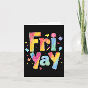 Fr-yay Frohy Freitag Funny Weekend Lehrer zurück Karte