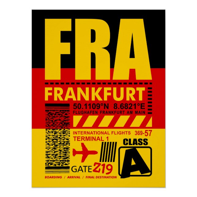 FRA Flughafen Frankfurt Poster (Vorderseite)