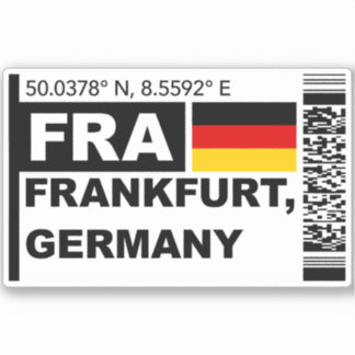 FRA Frankfurt Bordkarte - Deutschland Reise Aufkleber