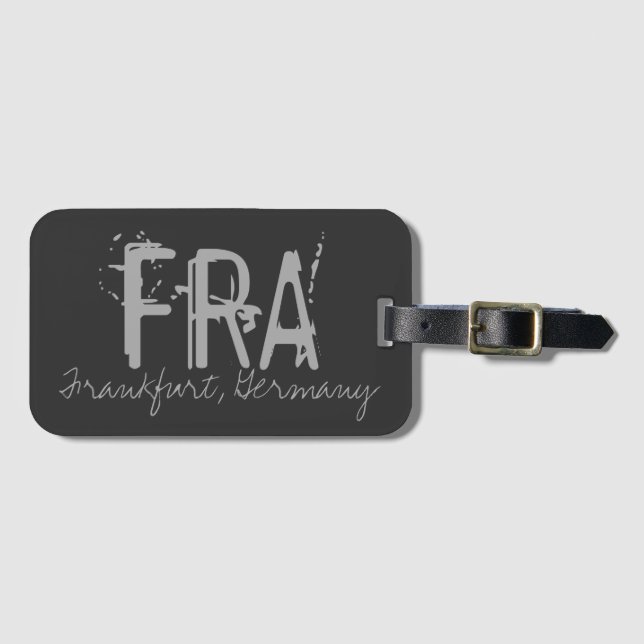 FRA Frankfurt Deutschland Flughafen Typografie Gepäckanhänger (Vorderseite (Horizontal))