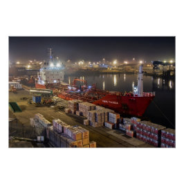 Fracht Schiff Rikke Theresa im Hafen von Hull Poster