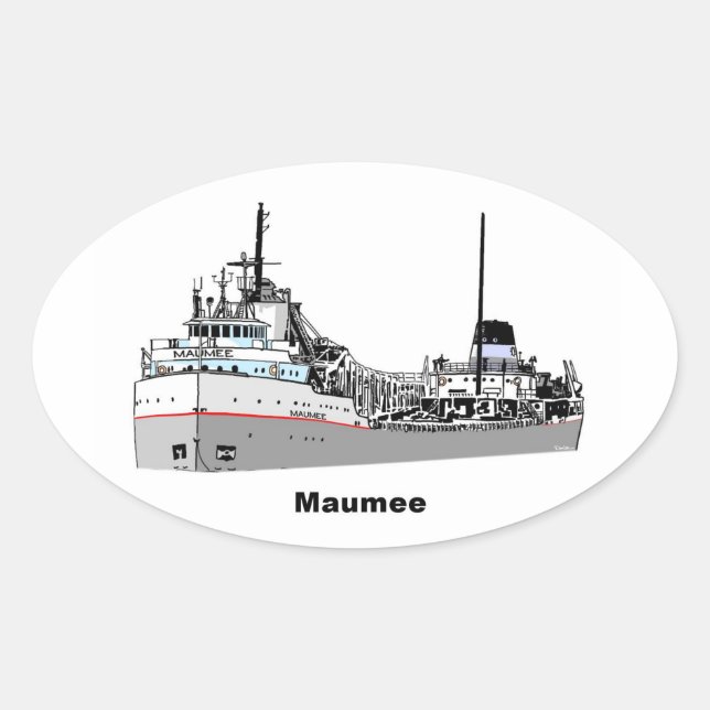 Frachter Maumee Ovaler Aufkleber (Vorderseite)