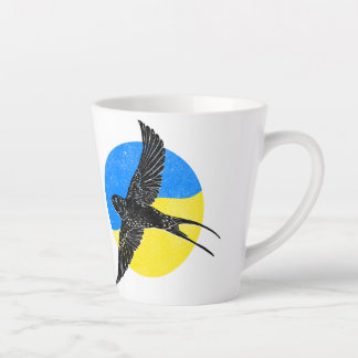 Frack auf blau-gelb, ukrainisches Design Milchtasse