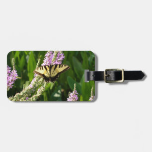 Frack Butterfly auf Lila Wildblumen Gepäckanhänger