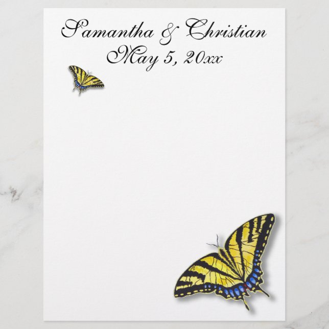 Frack Butterfly Bridal Wedding Stationery (Vorderseite)