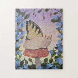 Frack Butterfly Fairy Cat auf Mushroom
