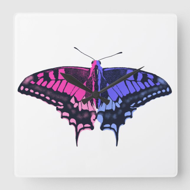 Frack Butterfly für Allesexuelle Quadratische Wanduhr (Vorderseite)