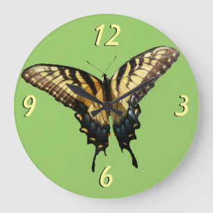 Frack Butterfly III Schönes farbiges Foto Große Wanduhr