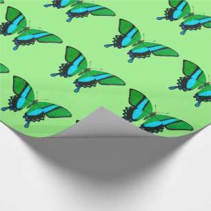Frack Butterfly in Grün, Türkis und Schwarz Geschenkpapier