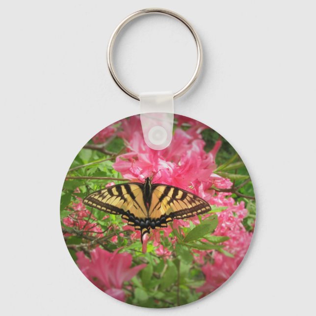 Frack Butterfly Sessel auf rosa Azaleen Schlüsselanhänger (Vorderseite)