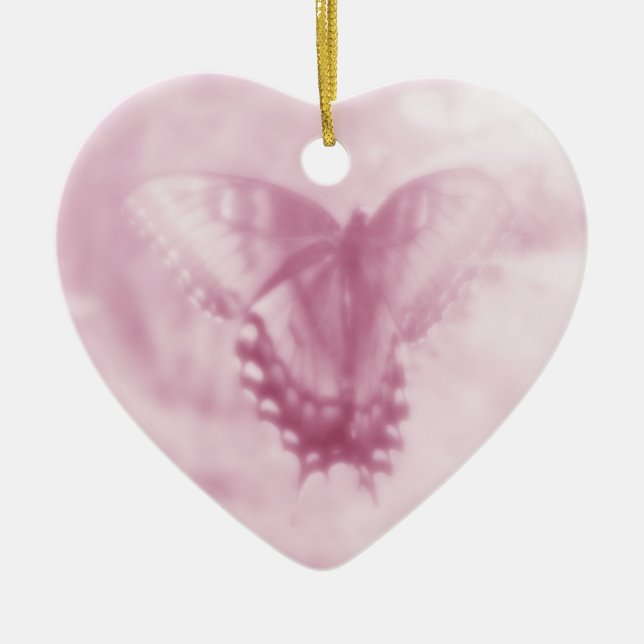Frack-Schmetterling des Babys rosa erstes Keramikornament (Vorne)