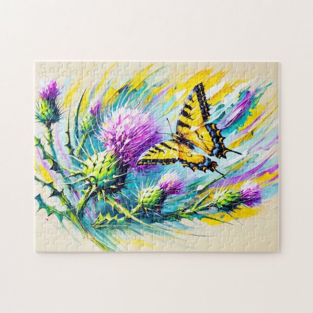 Frack Schmetterling mit der Nadel in Ölfarbe (Horizontal)