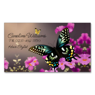 Frack Schmetterling und rosa Blume Magnetische Visitenkarte